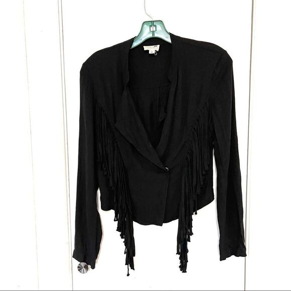 L.A hearts black rayon fringe trim jacket - Picture 1 of 7